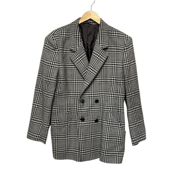 MaxMara Jackets & Blazers - Maxmara Wool Blazer Vintage Plaid 100% Wool Tailored Old Money Womens 14 Large